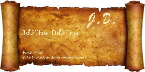 Jóba Dóra névjegykártya